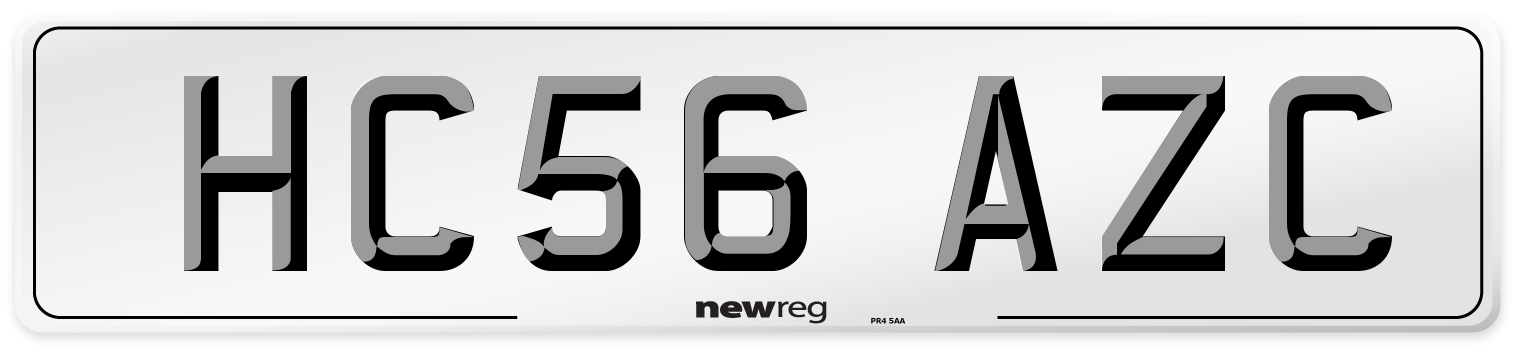 HC56 AZC Number Plate from New Reg